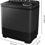 SAMSUNG 11.5 kg Semi Automatic Top Load Washing Machine Black, Grey  (WT11A4260GD/TL)