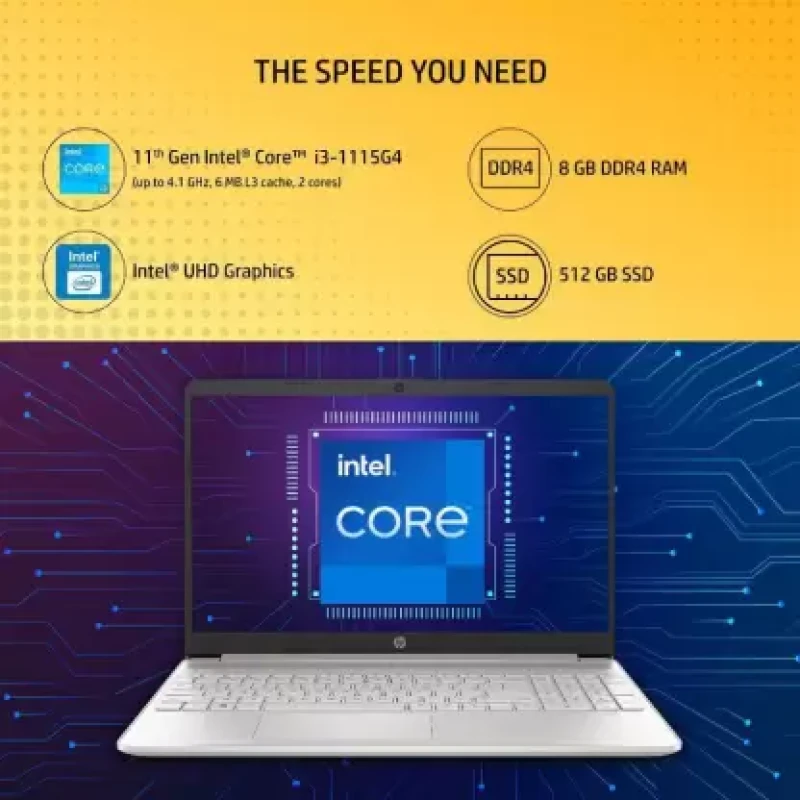 HP 15s Intel Core i3 11th Gen - (8 GB/512 GB SSD/Windows 11 Home) 15s-fr2511TU Thin and Light Laptop
