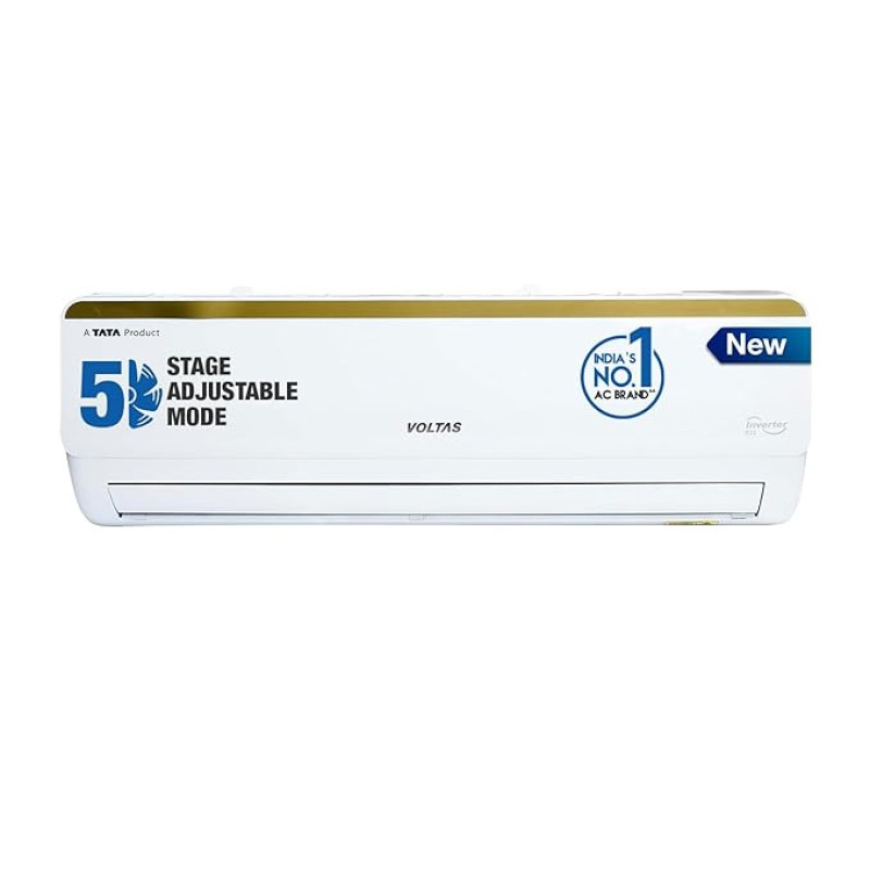 Voltas 1.5 Ton 5 Star Inverter Split AC (Copper, 5-in-1 Adjustable Mode, Anti-dust Filter, 2024 Model,185V Vertis Smart Elite Gold, White)