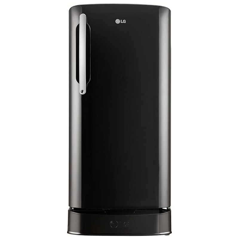 LG 201 L 5 Star Direct-Cool Inverter Single Door Refrigerator (GL-D211HESZ, Ebony Sheen, Base Stand with Drawer &amp; Smart Connect, Gross Volume- 204 Ltr