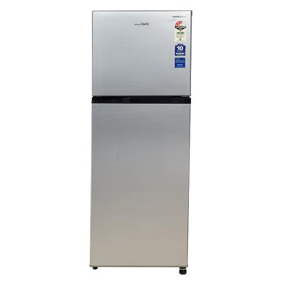Lloyd Refrigrator Double Door 283L 3Star Inverter Technology with Toughened Glass Metallic Silver