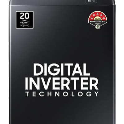 Samsung 16 Kg Inverter 5 star Fully-Automatic Top Loading Washing Machine (WA16N6781CV/TL, Black, Wobble Technology)
