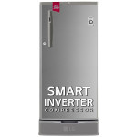 LG 185 L 4 Star Direct-Cool Smart Inverter Compressor Single Door Refrigerator (‎‎GL-D199OPZY, Shiny Steel, Base Stand with Drawer)