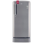 LG 185 L 3 Star Direct-Cool Single Door Refrigerator (GL-D201APZD, Shiny Steel, Base stand with Drawer, Gross Volume- 190 L)
