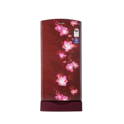 Lloyd 200 L 4 Star Base Stand Inverter Direct Cool One Door Refrigerator Freezer on top (GLDF214SGWS1PB, Gardenia Wine, 2022 Model)