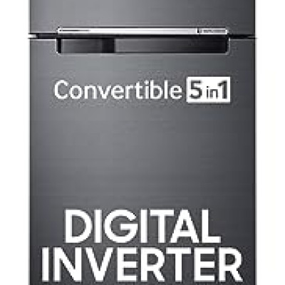 Samsung 322L 1 Star Convertible 5 In 1 Digital Inverter Frost-Free Double Door Refrigerator (RT37C4521B1/HL,Black Doi