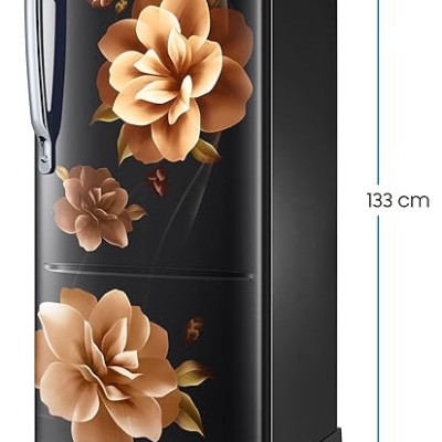 Samsung 184L 3 Star Digital Inverter Direct-Cool Single Door Refrigerator(RR20C2823CB/NL,Camellia Black) Base Stand Drawer 2023