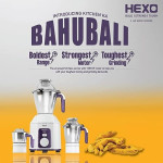 Havells Hexo 1000 watts 3 Jar Mixer Grinder I 2.5 Kg Double Ball Bearing Copper Motor I 22000 RPM I 100 Minutes Run Time I Metal Teeth Coupler &amp; Jar