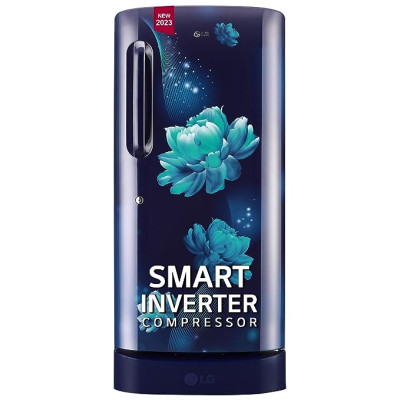 LG 205 L 5 Star Inverter Direct-Cool Single Door Refrigerator (GL-D221ABCU, Blue Charm, Base stand with drawer)