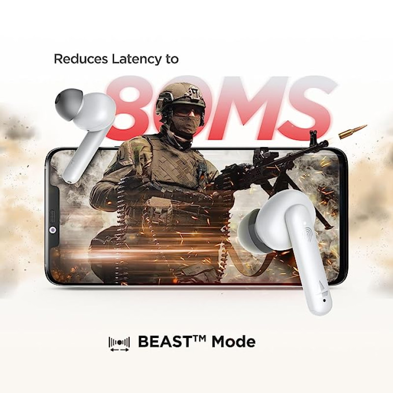 boAt Airdopes 141 Bluetooth Truly Wireless in Ear Headphones with 42H Playtime,Low Latency Mode for Gaming, ENx Tech, IWP