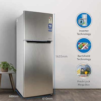 Lloyd Havells 310 L 3 Star Inverter Frost Free Double Door Refrigerator (GLFF313ADST1PB Dark Steel, 2022 Model)