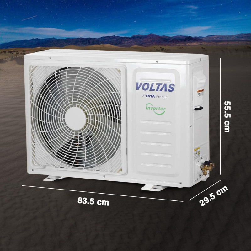 Voltas 1.5 Ton 3 Star Inverter Split AC (Copper, 5-in-1 Adjustable Mode, Anti-dust Filter, 2024 Model, 183V Vertis Smart Elite Gold, White)