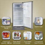 LG 185 L 4 Star Direct-Cool Smart Inverter Compressor Single Door Refrigerator (‎‎GL-D199OPZY, Shiny Steel, Base Stand with Drawer)