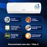 Voltas 1 Ton 3 Star, Inverter Split AC(Copper, 4-in-1 Adjustable Mode, Anti-dust Filter, 2023 Model, 123V Vectra Elegant, White)