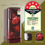 LG 185 L 5 Star Inverter Direct-Cool Single Door Refrigerator (GL-D201ASCU, Scarlet Charm, Base stand with drawer)