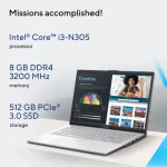 ASUS Vivobook Go 15 (2023) Intel 8 cores/8 Threads Core i3 - (8 GB/512 GB SSD/Windows 11 Home) E1504GA-NJ321WS